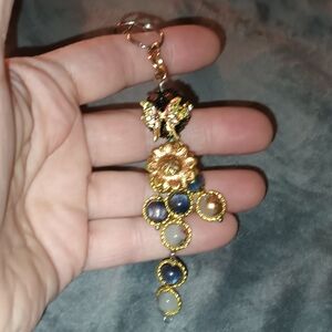One Of A Kind Hand Crafted Sunflower And Butterfly Keychain Bag Charm